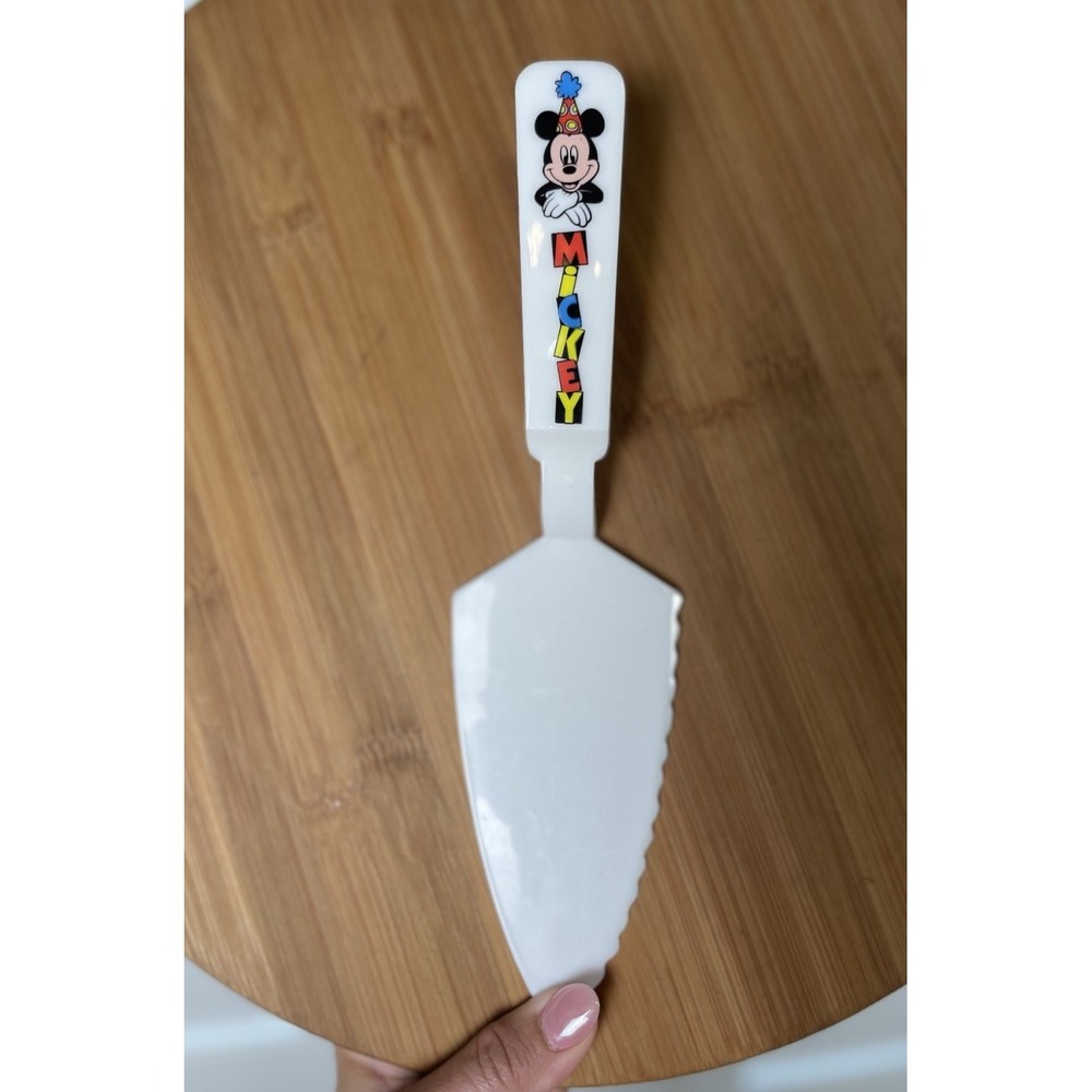 Disney Vintage Mickey Mouse Pie Server Spatula Plastic Melamine White Birthday - Picture 10 of 14
